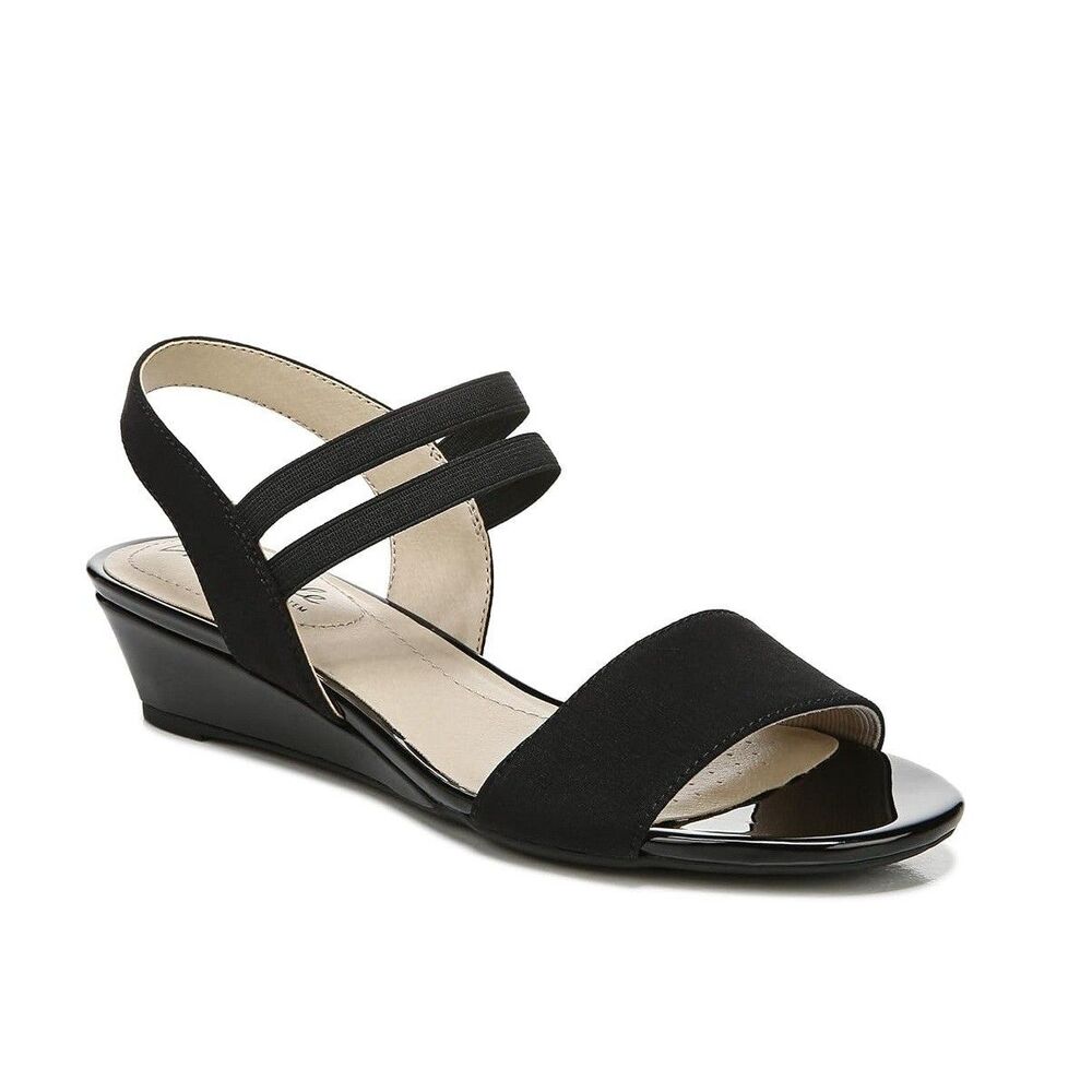 Life Stride Womens 5 M Black Yolo Sandals DISPLAY KZ8